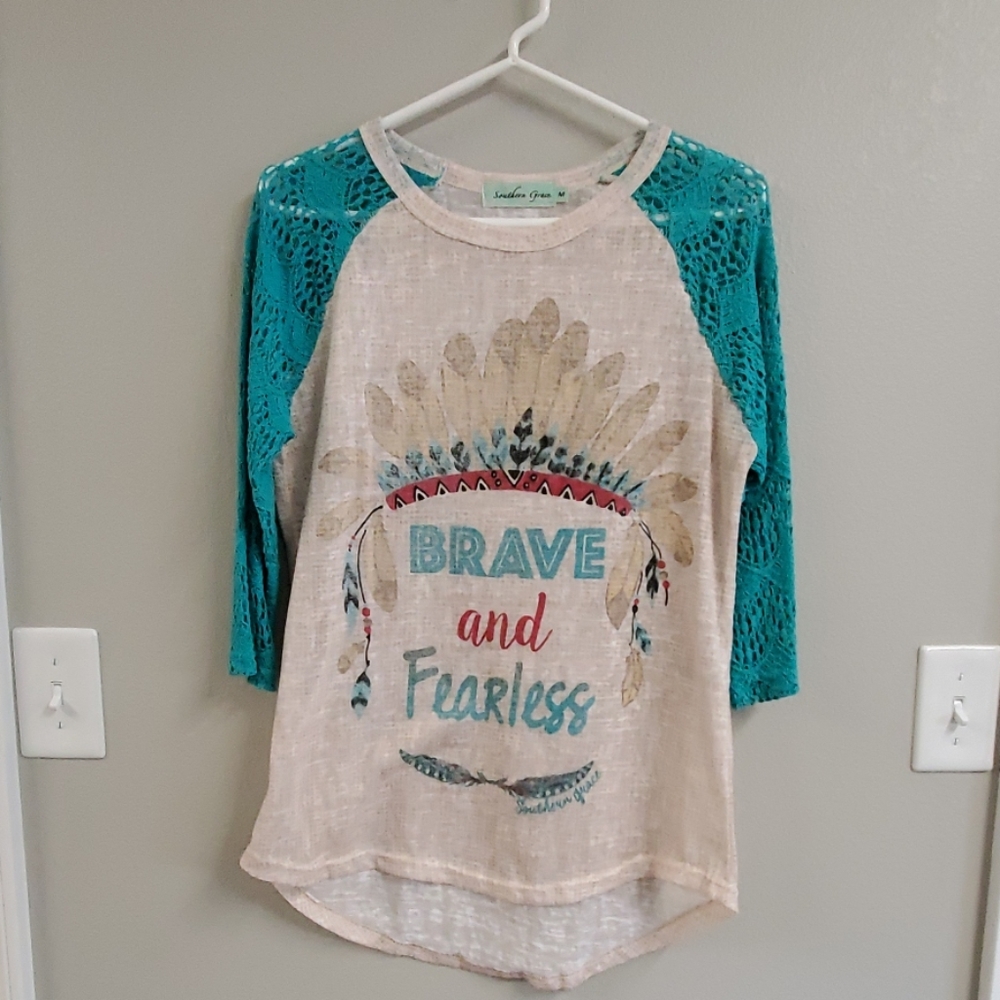 Women's high low indian headpiece top